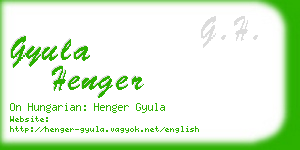 gyula henger business card